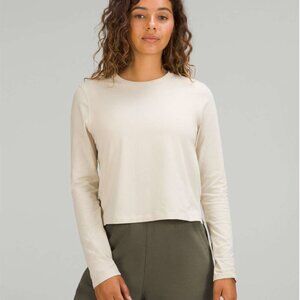 Lululemon Classic-Fit Cotton-Blend Long Sleeve Shirt Natural Ivory